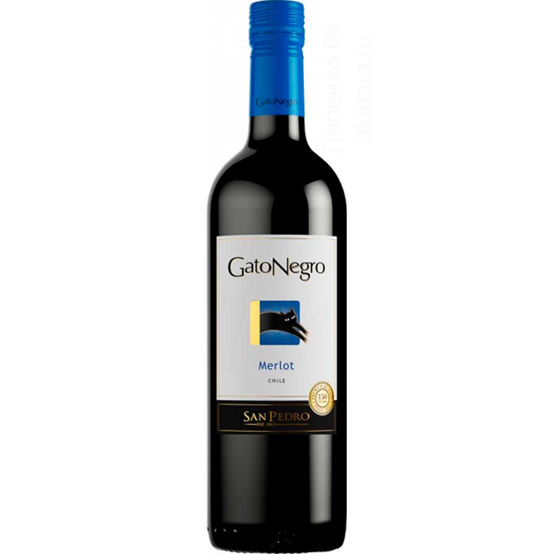 Вино Gato Negro Merlot красное сухое 0,75л 13% Вино сухое в GRADUS.MARKET. Тел: 063 6987172. Доставка, гарантия, лучшие цены!, фото1