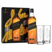 Виски Johnnie Walker Black Label с двумя стаканами 1л 40% Бленд (Blended) на GRADUS.MARKET. Тел: 063 6987172. Доставка, гарантія, кращі ціни!, фото2