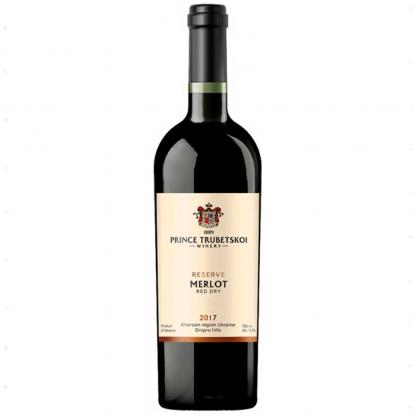 Вино Князь Трубецькой Merlot витримане червоне сухе 0,75л 10-14% Вино сухе на GRADUS.MARKET. Тел: 063 6987172. Доставка, гарантія, кращі ціни!