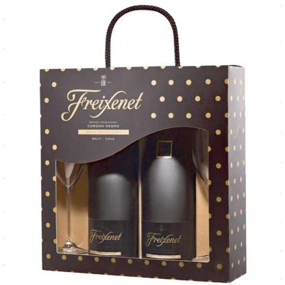 Вино ігристе Freixenet Cava Cordon Negro 2 пляшки біле брют 0,75л 11,5% + 2 келихи Вина та ігристі на GRADUS.MARKET. Тел: 063 6987172. Доставка, гарантія, кращі ціни!