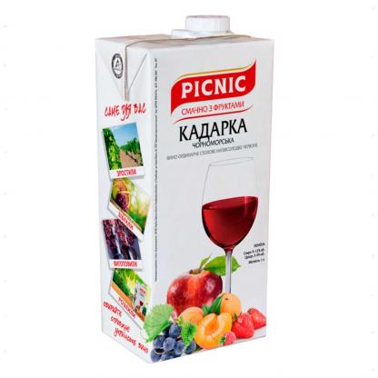 Вино Picnic Кадарка Чорноморська червоне напівсолодке 1л 9-12% Вина та ігристі на GRADUS.MARKET. Тел: 063 6987172. Доставка, гарантія, кращі ціни!