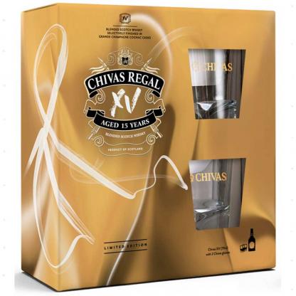 Виски Chivas Brothers Limited XV 15 лет выдержки 0,7 л 40% в подарочной упаковке + 2 стакана Виски в GRADUS.MARKET. Тел: 063 6987172. Доставка, гарантия, лучшие цены!