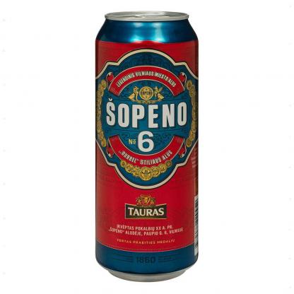 Пиво Tauras Sopeno 6 светлое фильтрованное пастеризованное 0,5 л 5,5% Пиво и сидр в GRADUS.MARKET. Тел: 063 6987172. Доставка, гарантия, лучшие цены!
