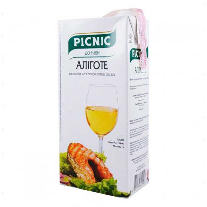 Вино Picnic Aligote біле сухе 1л 9,5-13% Тихе вино на GRADUS.MARKET. Тел: 063 6987172. Доставка, гарантія, кращі ціни!