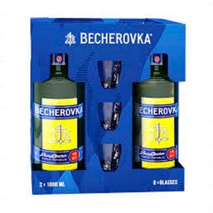 Лікерна настоянка на травах Becherovka 2л 38% + 6 стопок Алкоголь і слабоалкогольні напої на GRADUS.MARKET. Тел: 063 6987172. Доставка, гарантія, кращі ціни!