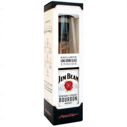 Виски Jim Beam White 4 года выдержки 0,7л 40% + бокал Подарочные наборы в GRADUS.MARKET. Тел: 063 6987172. Доставка, гарантия, лучшие цены!