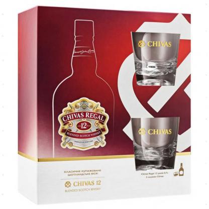 Виски Chivas Regal 12 лет выдержки 0,7 л 40% + 2 стакана Виски в GRADUS.MARKET. Тел: 063 6987172. Доставка, гарантия, лучшие цены!