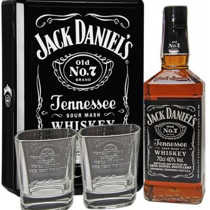 Виски Jack Daniel's в металлической коробке с двумя стаканами 0,7л 40% Виски в GRADUS.MARKET. Тел: 063 6987172. Доставка, гарантия, лучшие цены!