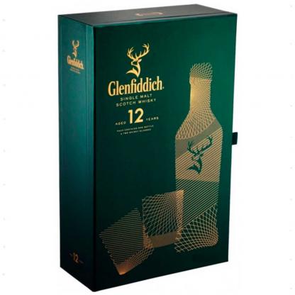 Виски Односолодовый Glenfiddich 12 yo  0,7 л 40% + 2 стакана Виски в GRADUS.MARKET. Тел: 063 6987172. Доставка, гарантия, лучшие цены!