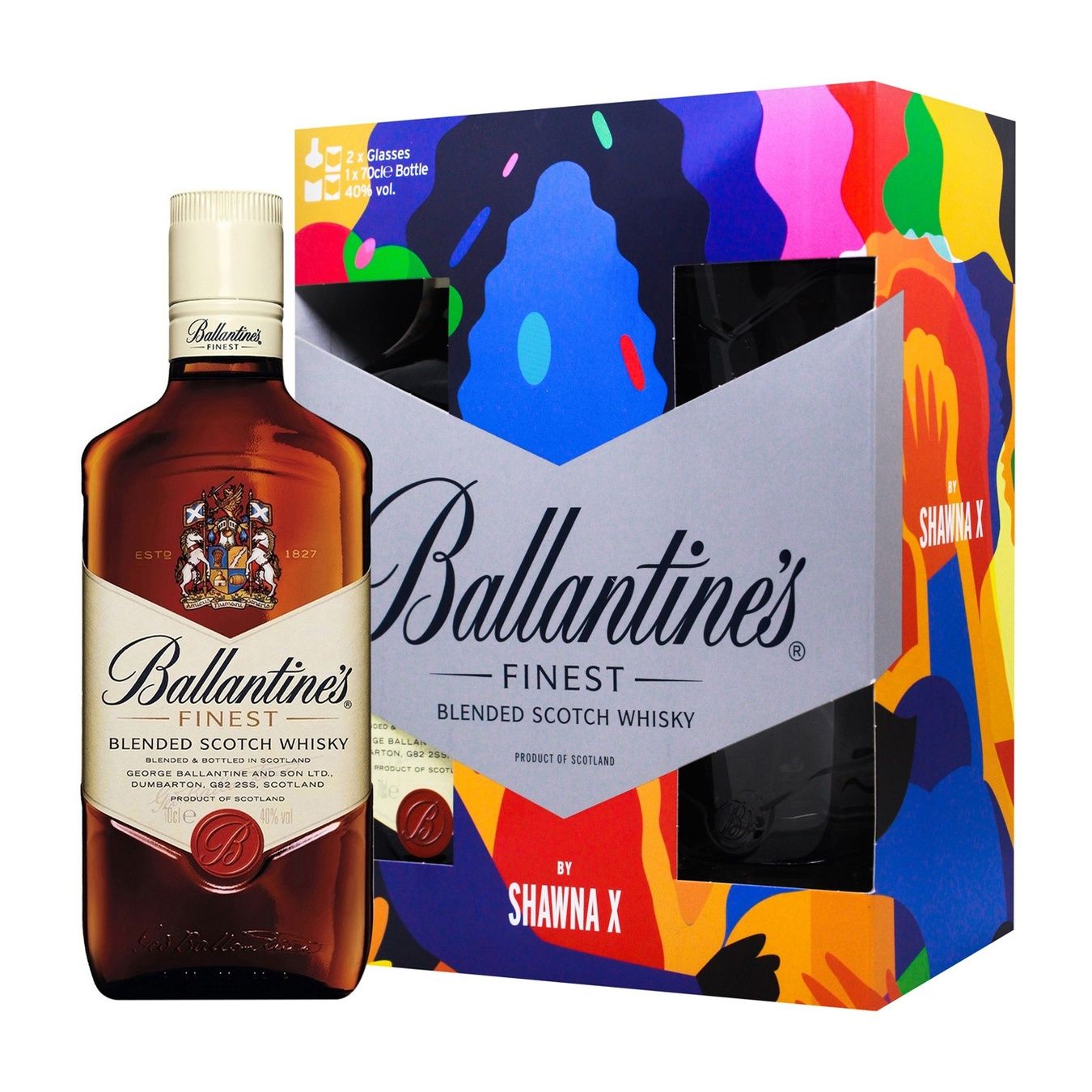 Виски Ballantine's Finest 0,7 л 40% + 2 бокала Бленд (Blended) в GRADUS.MARKET. Тел: 063 6987172. Доставка, гарантия, лучшие цены!, фото2