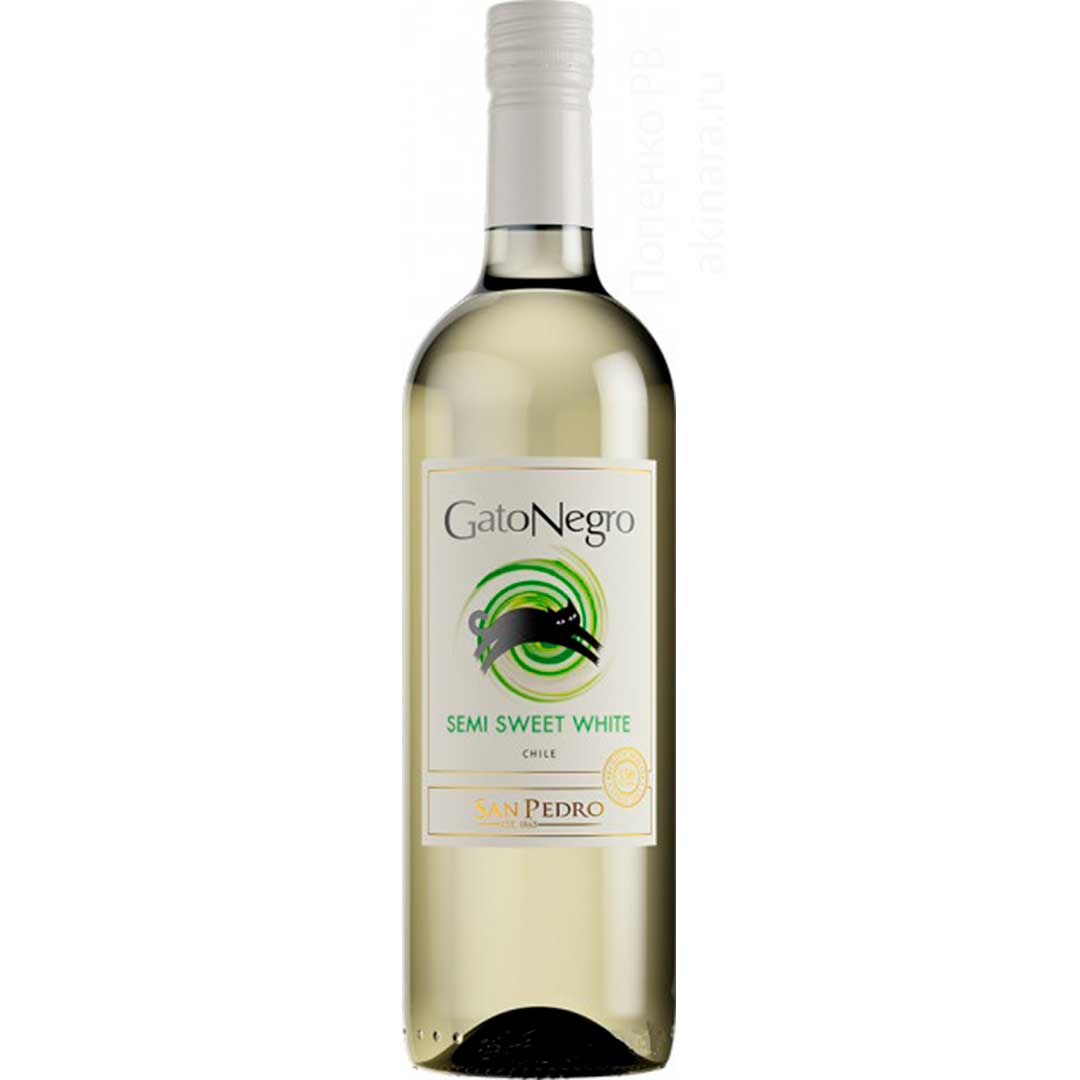 Вино Gato Negro San Pedro Pinot Grigio белое полусладкое 0,75л 12% Вино полусладкое в GRADUS.MARKET. Тел: 063 6987172. Доставка, гарантия, лучшие цены!, фото1